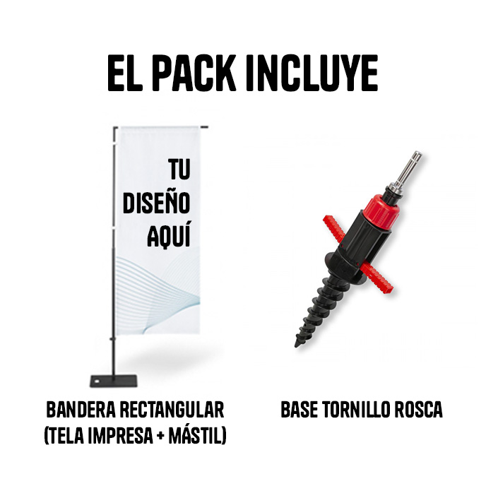 PACK BANDERA RECTANGULAR VERTICAL